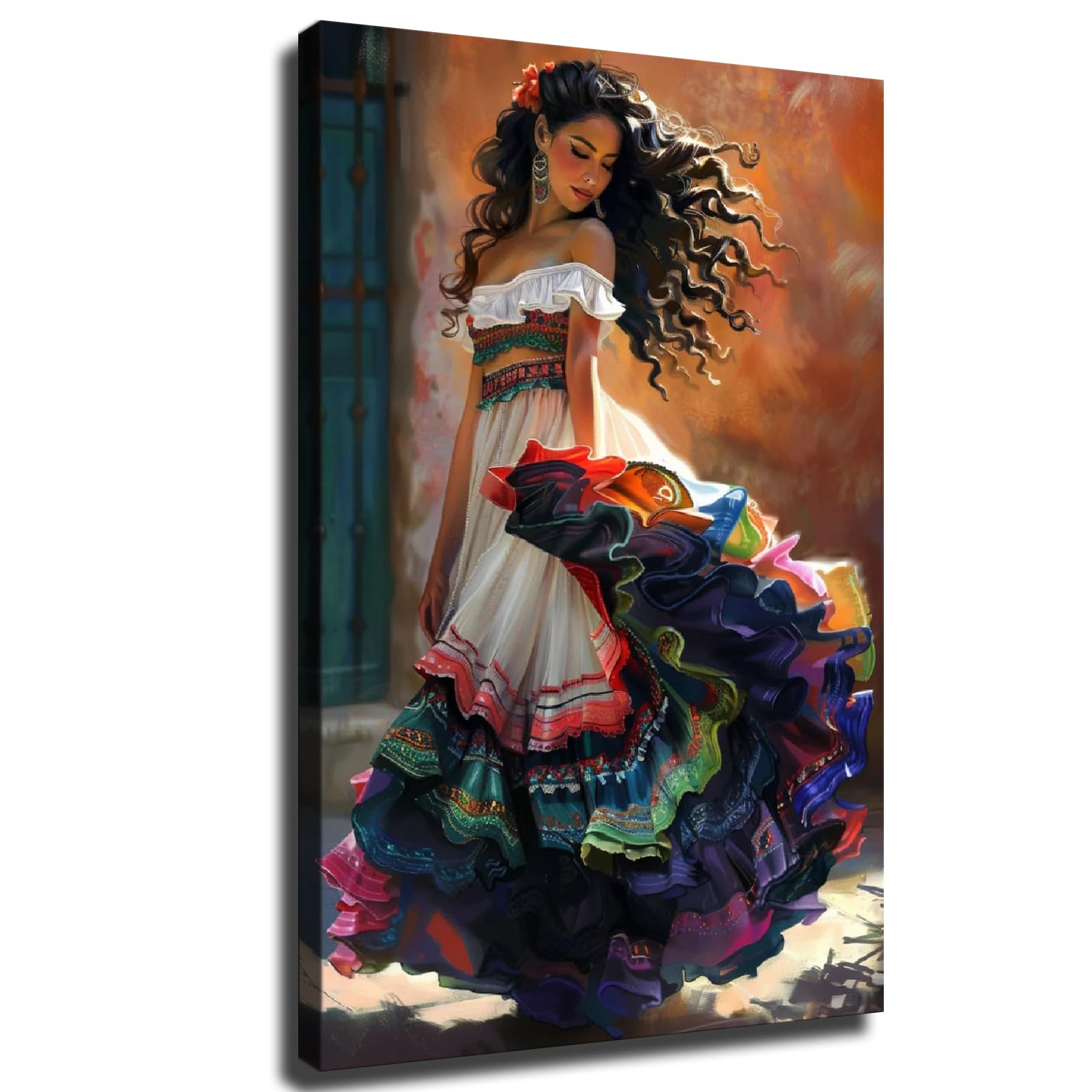 Amazon.com: Mexican Dancer Wall Art, Colorful Folklorico Feminine